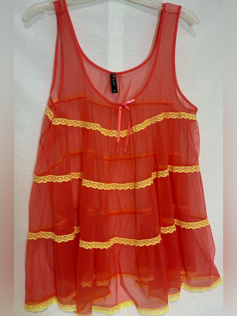 Victoria's Secret Sexy Little Things Tiered Babydoll Nightie Lace Trim Size L